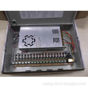 Multi-Output Security Camera Power Supply, Boxed,12V,30A,18 CH